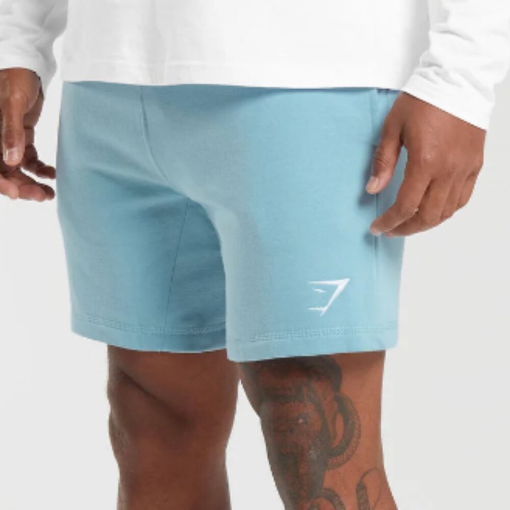 Baby Blue XS Gymshark Crest 7'' Shorts
